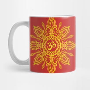 Intricate Golden Yoga Om Star Mug